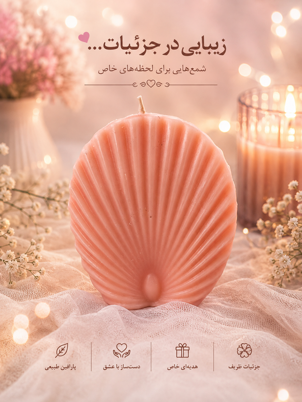 شمع صدف پر طاووسی